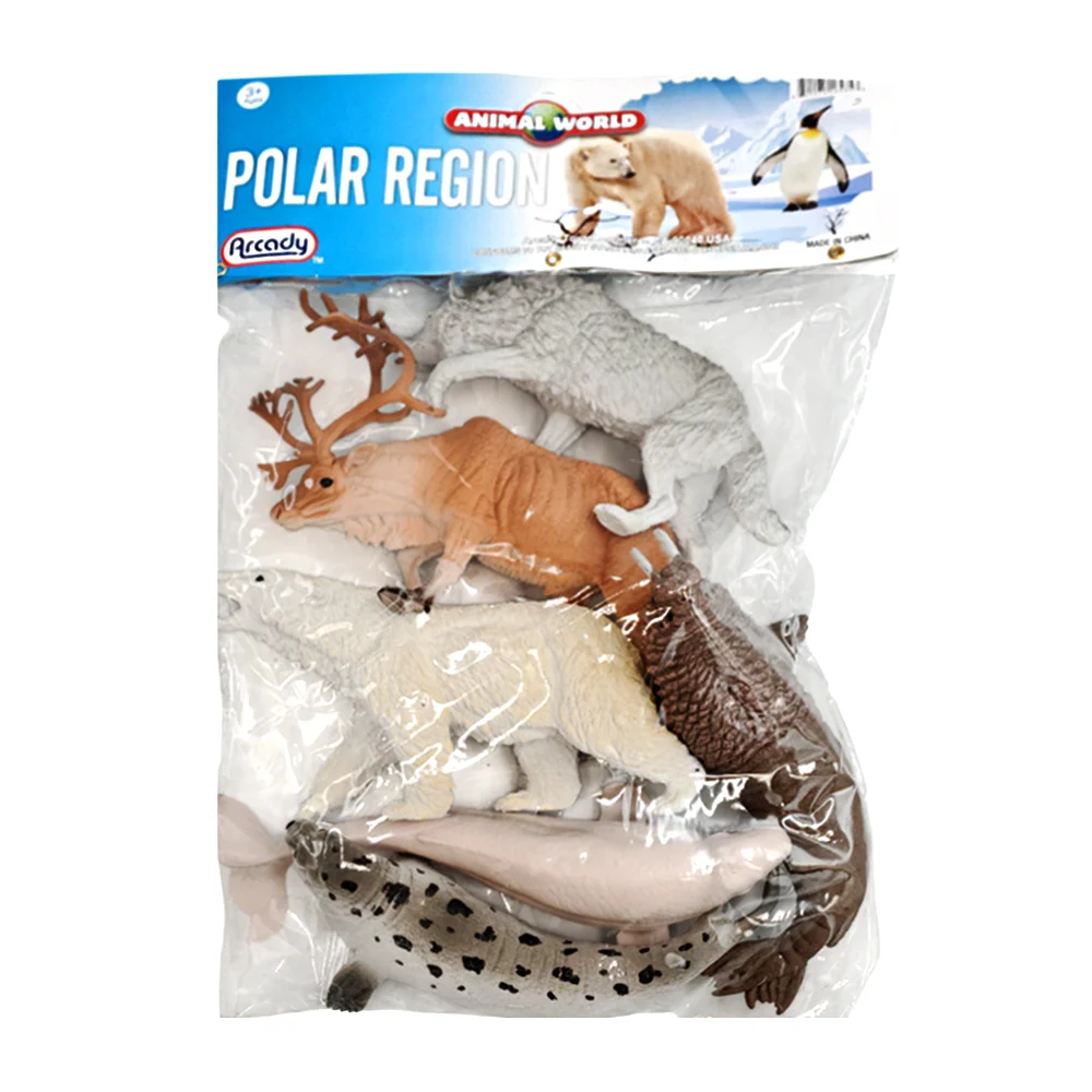 Paquete con 6 figuras plásticas en forma de animales polares, animale…