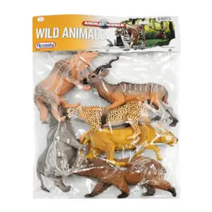 Blíster con 6 figuras de plástico en forma de animales salvajes, mode…