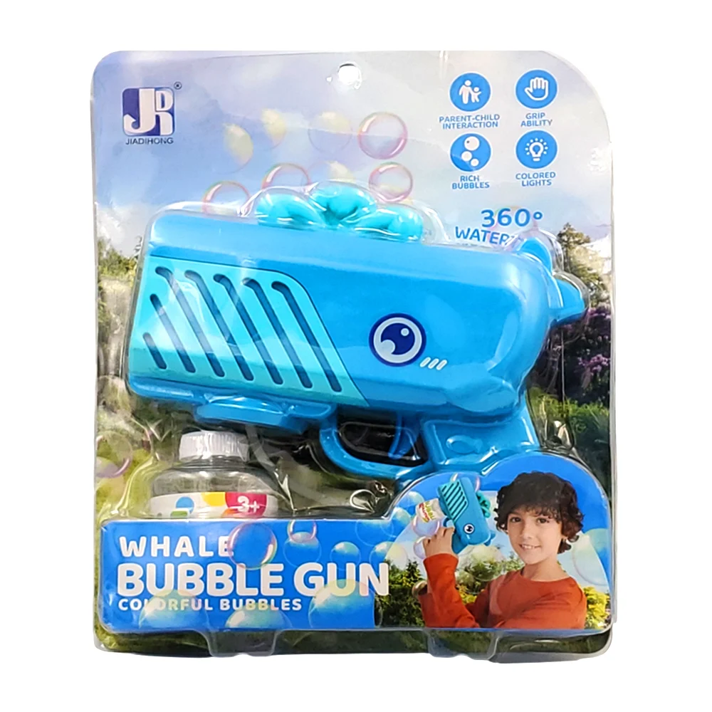 Pistola lanza burbujas eléctrica, diseño rectangular de ballena + bot…