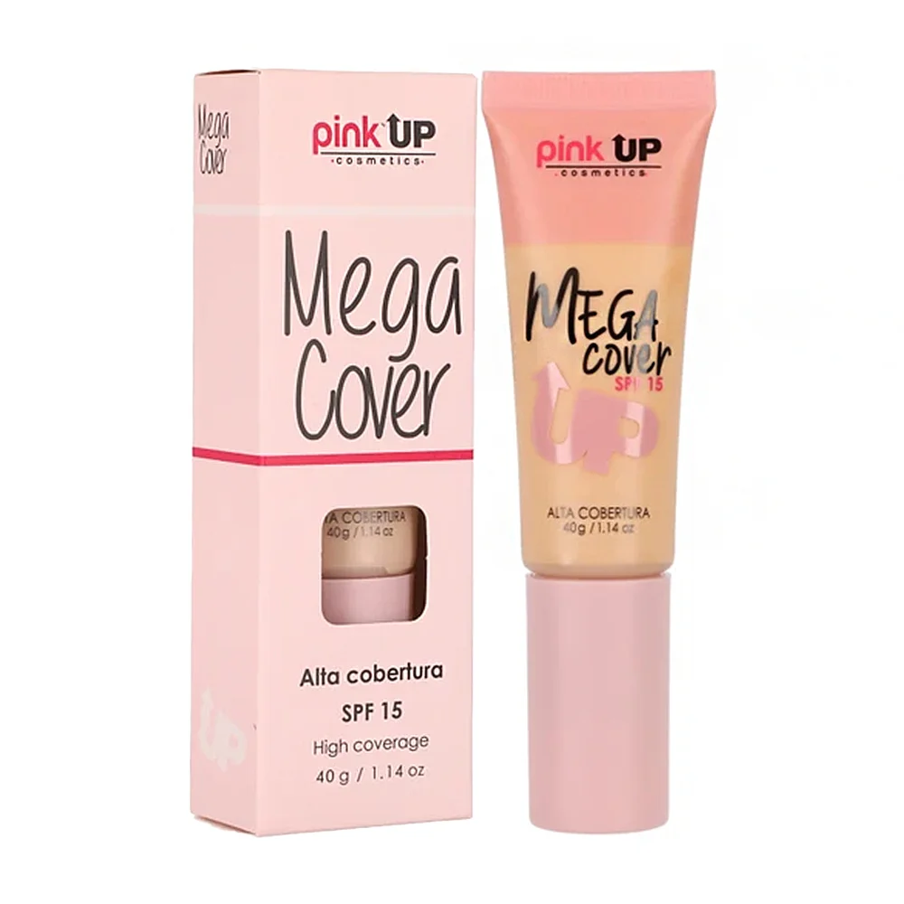 Base de maquillaje pink up de cobertura alta, fps15, tono deep beige …