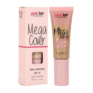 Base de maquillaje pink up de cobertura alta, fps15, tono tan 500, 40…