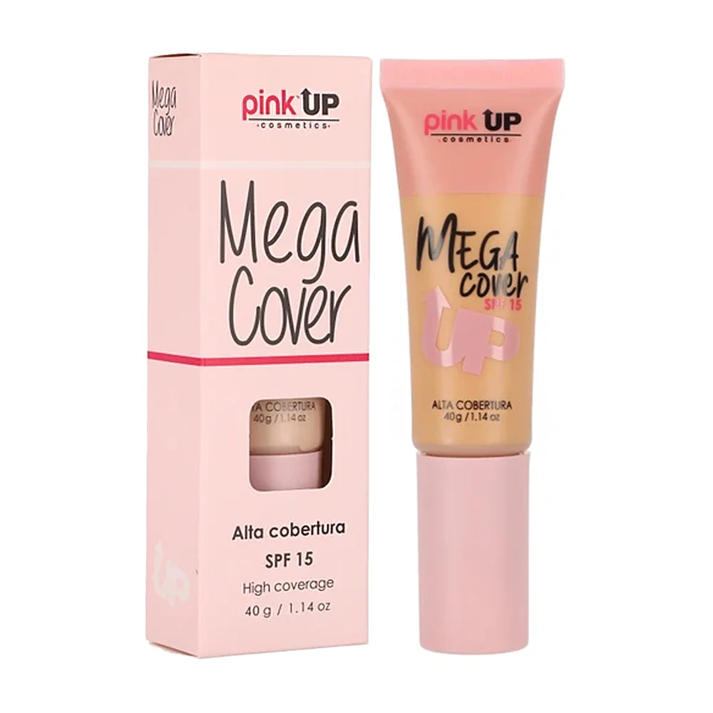 Base de maquillaje pink up de cobertura alta, fps15, tono deep tan 60…
