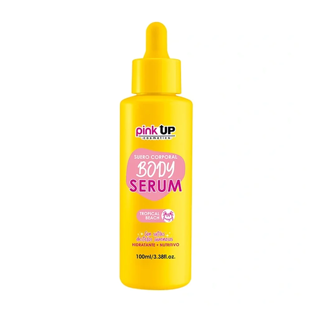 Suero corporal pink up con destellos luminosos y aroma tropical, 100m…