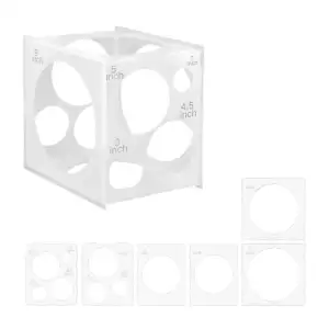 Paquete con 6 hojas de plástico con diferentes medidas para los globo…