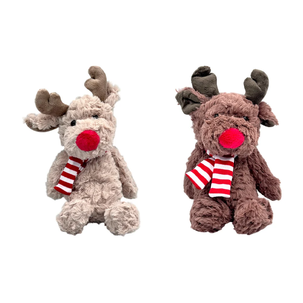 1pza Peluche de reno navideño afelpado con bufanda, variedad de color…