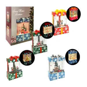 Adorno musical navideño decorativo en forma de regalo con figura enca…