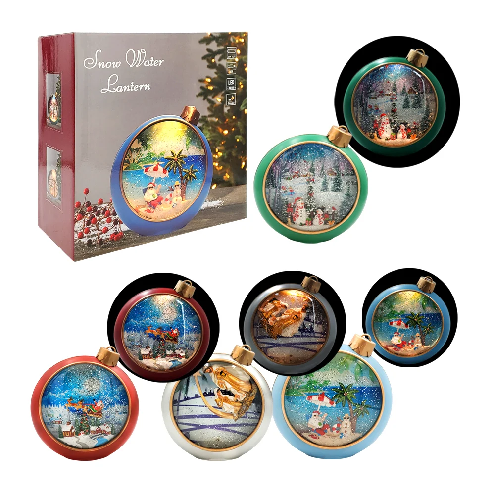 Adorno decorativo navideño musical con forma de esfera y figura encap…