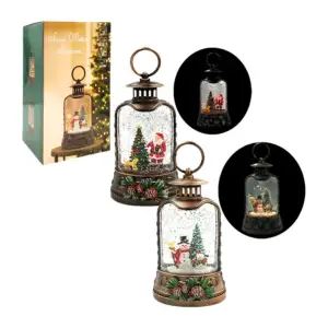 Adorno decorativo navideño en forma de lámpara vintage y figura encap…