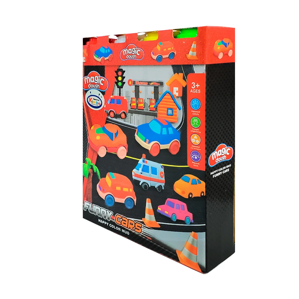 Set magic dough con temática de carritos + 4 masitas moldeables y acc…