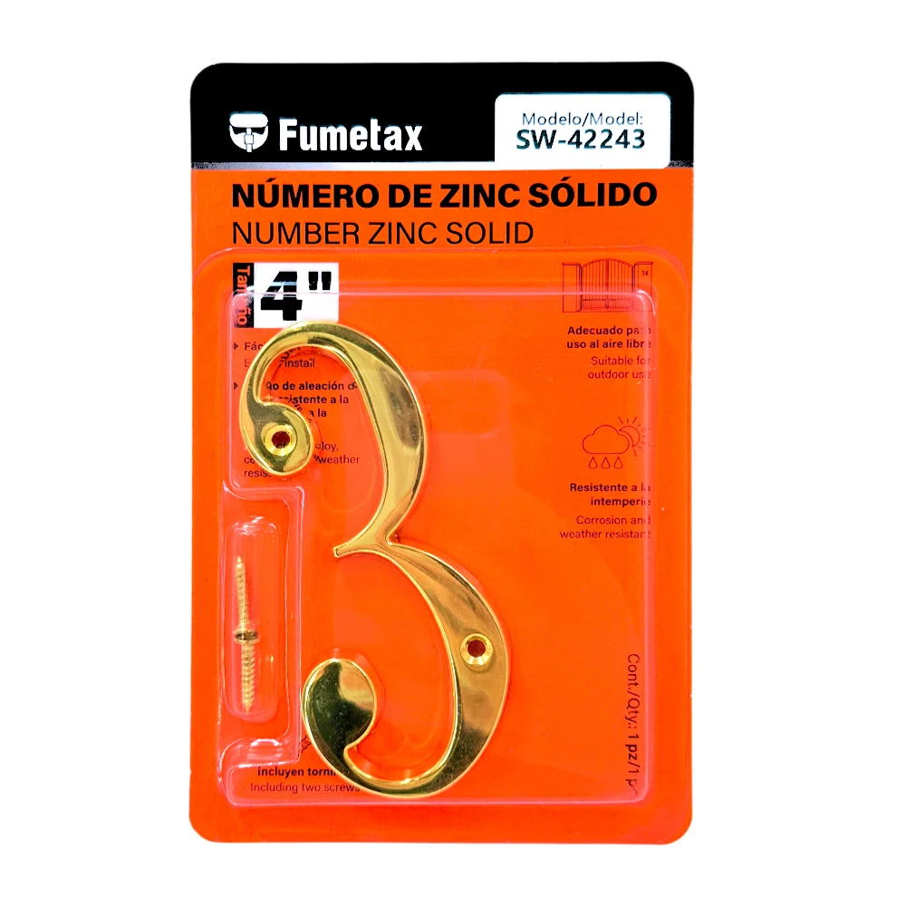 Número 3 de zinc sólido fumetax, 4in para exterior / sw-42243