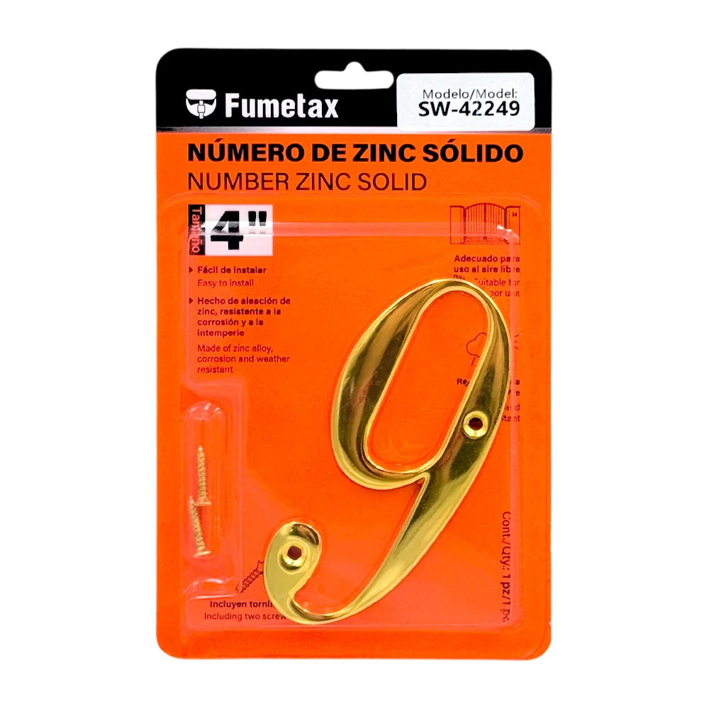 Número 9 de zinc sólido fumetax, 4in para exterior / sw-42249