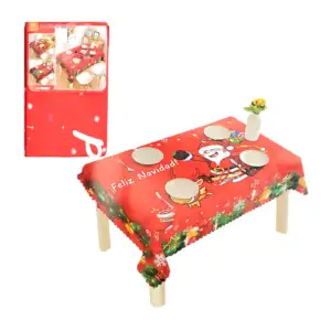 Mantel grande, rectangular de tela, con estampado navideño, variedad …