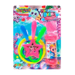 Set de burbujas con tazoncito y cucharas sopladoras con formas variad…