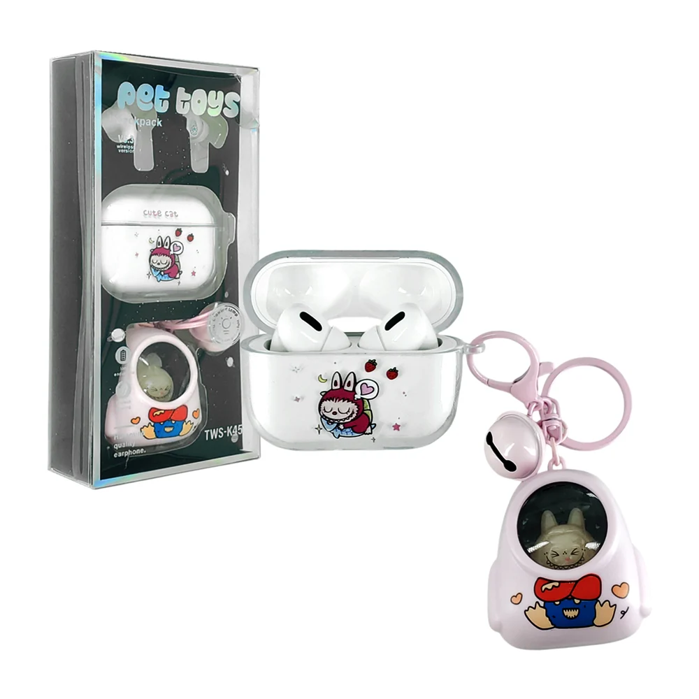 Audífonos inalámbricos con estuche de carga, estampado y mini figura …