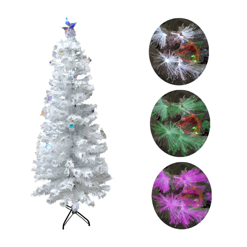 Árbol navideño grande con fibra óptica, estrellas luminosas, color su…