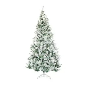 Árbol de navidad, 1.50mts verde frondoso nevado con base metálica / w…