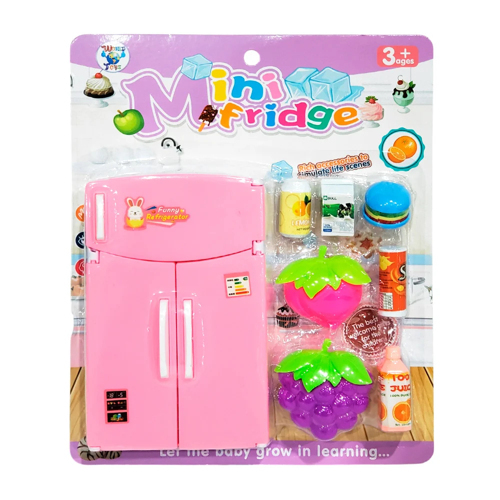 Set de juguete con temática de mini refrigerador y comida / mini frid…