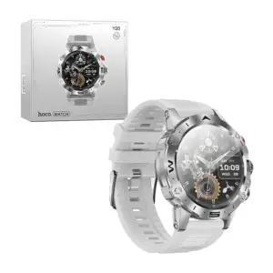 Smartwatch redondo metálico con correa de silicona y cargador magnéti…