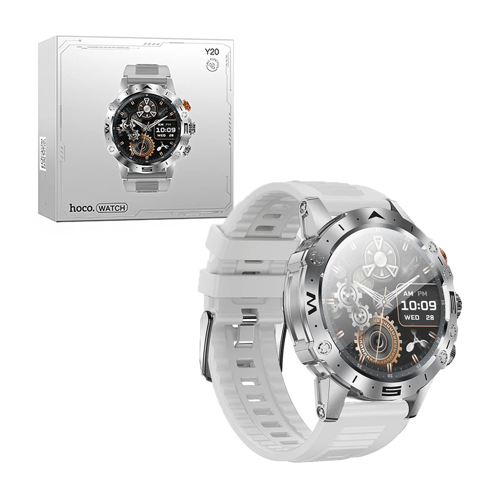 Smartwatch redondo metálico con correa de silicona y cargador magnéti…