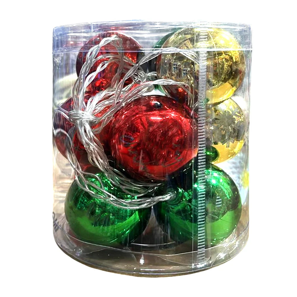 Serie guirnalda led de pilas con 10 esferas navideñas, 2 metros / yc0…