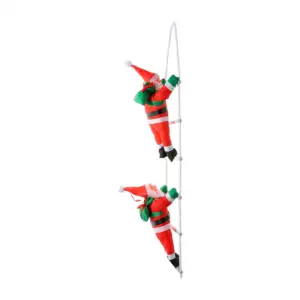Adorno colgante decorativo de escalera con 2 santa claus / yong-2378-6