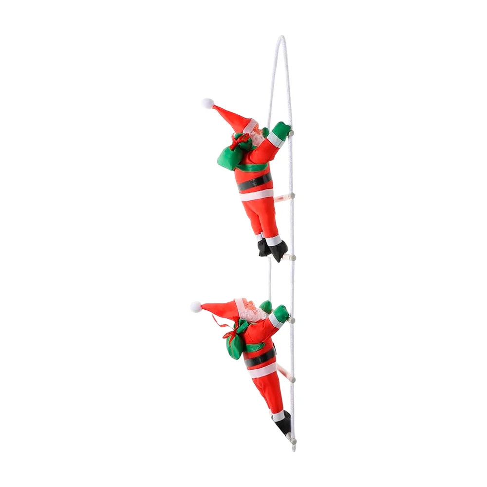 Adorno colgante decorativo de escalera con 2 santa claus / yong-2378-6