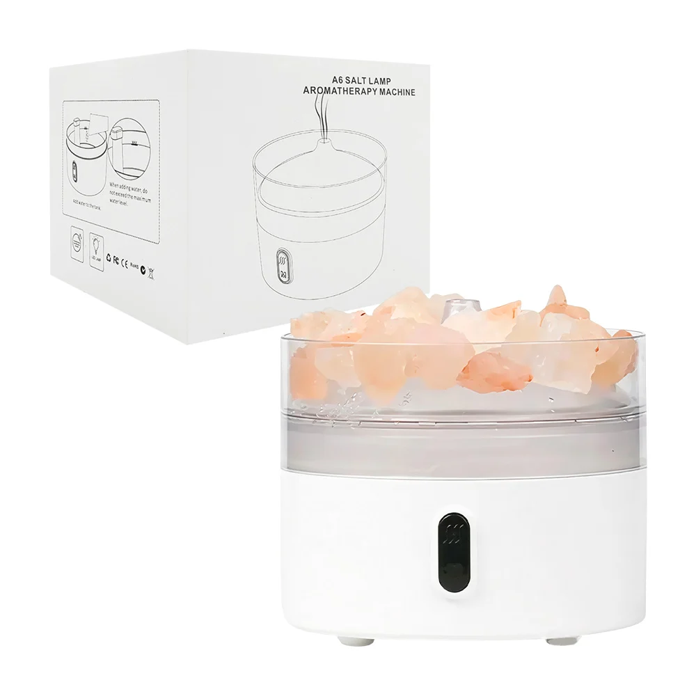 Humidificador circular con diseño tipo volcán y cristales de sal / ze…