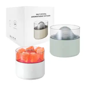 Humidificador redondo con cristales sal, luz led, variedad de colores…