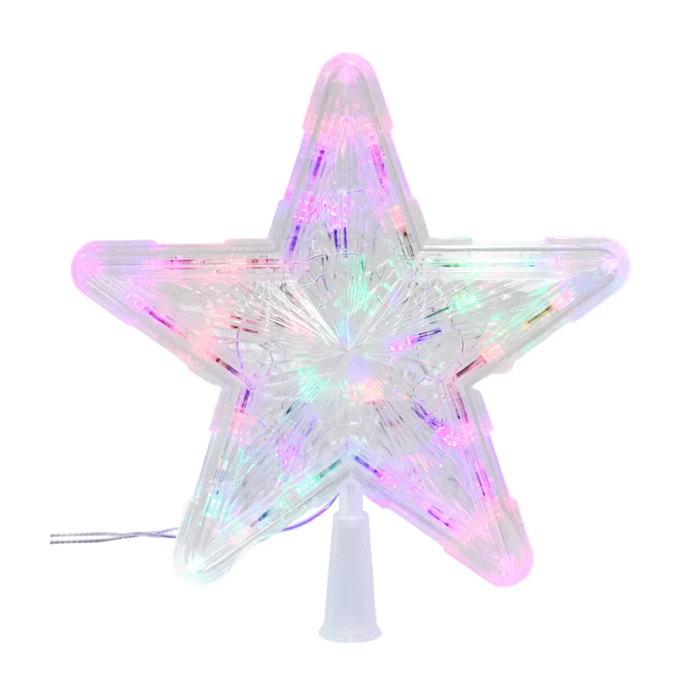 Estrella transparente multicolor de 23cm para punta de árbol / zsd-18…
