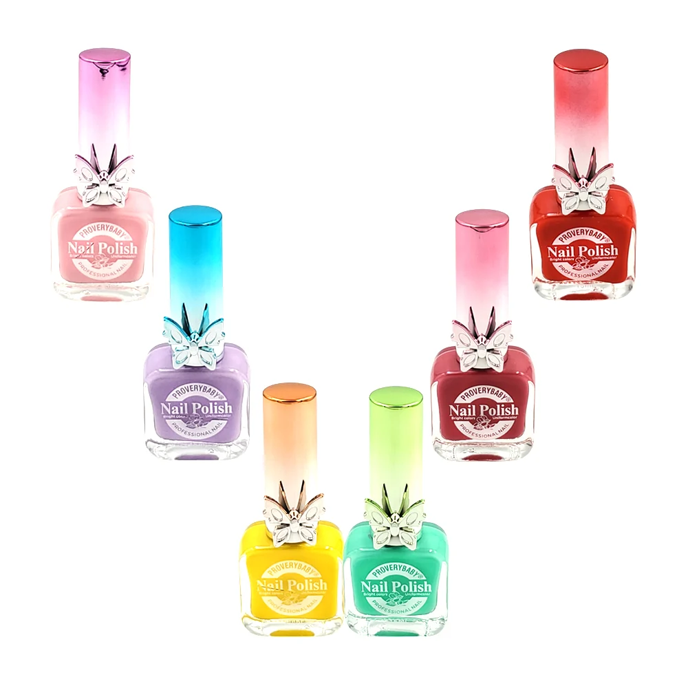 1pz Esmalte para uñas proverybaby de 15ml + tapa con mariposa, varied…