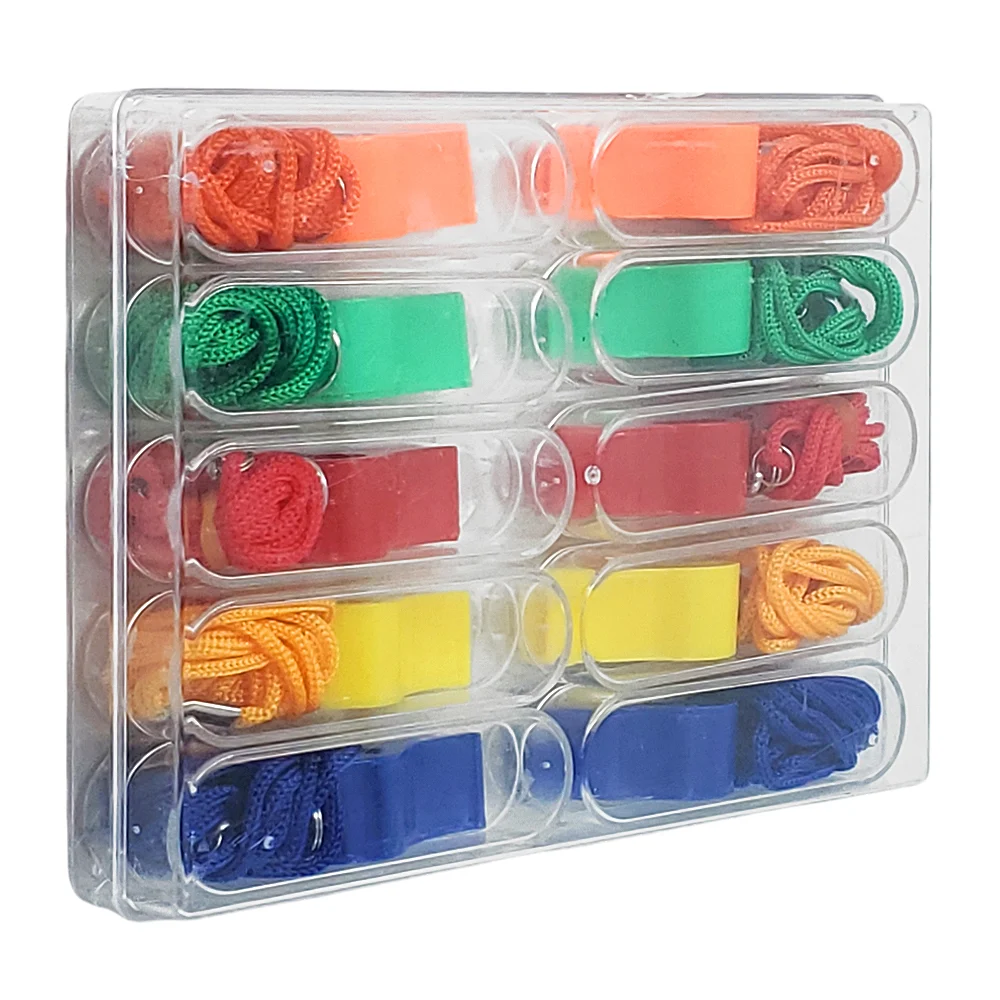 Paquete con 10 silbatos de colores lisos en estuche de plástico / zxq…