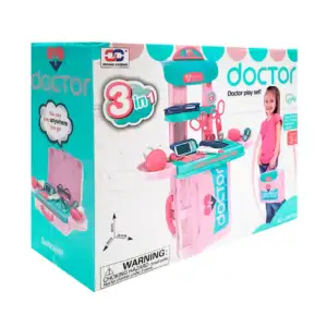 Maletín 3 en 1 con juego tipo consultorio + accesorios de doctor, 42x…