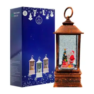 Lámpara vintage navideña, decorativa con luz y sonido + figura encaps…