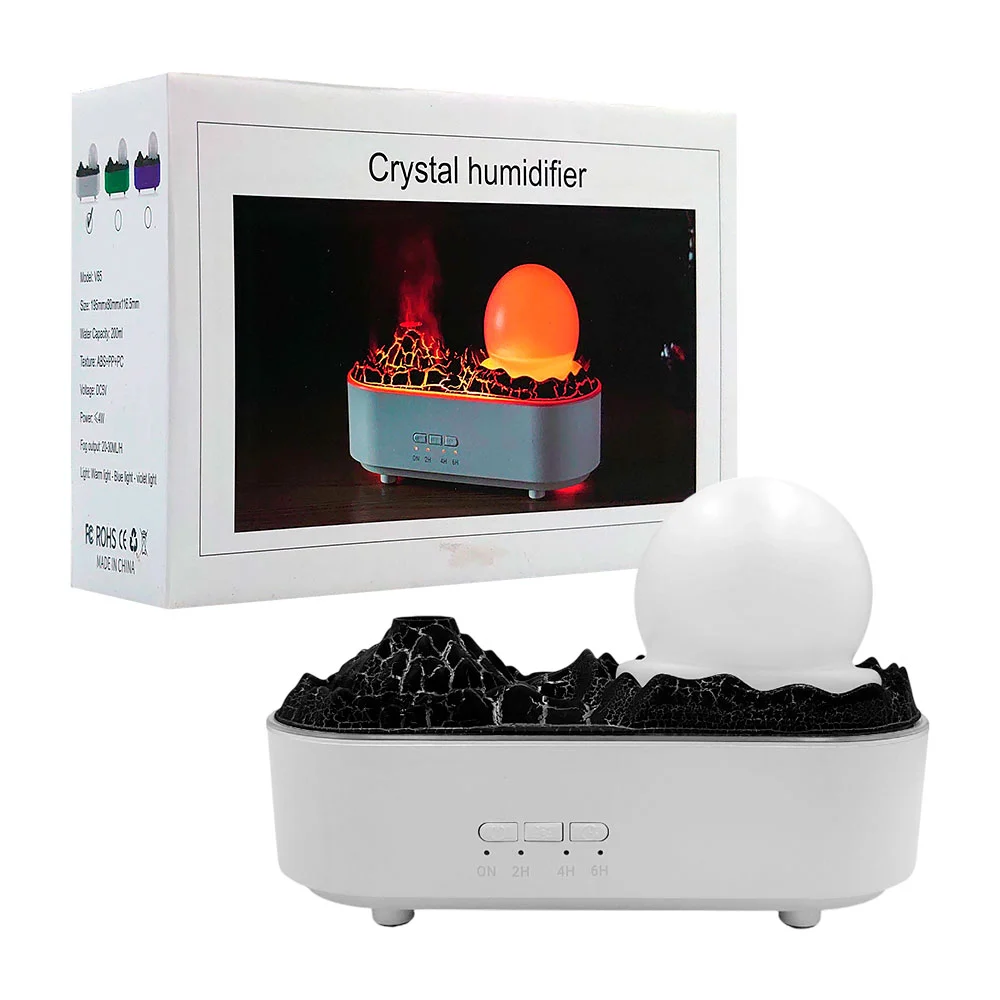 1pza Humidificador en forma de volcán, con iluminación y botones fron…
