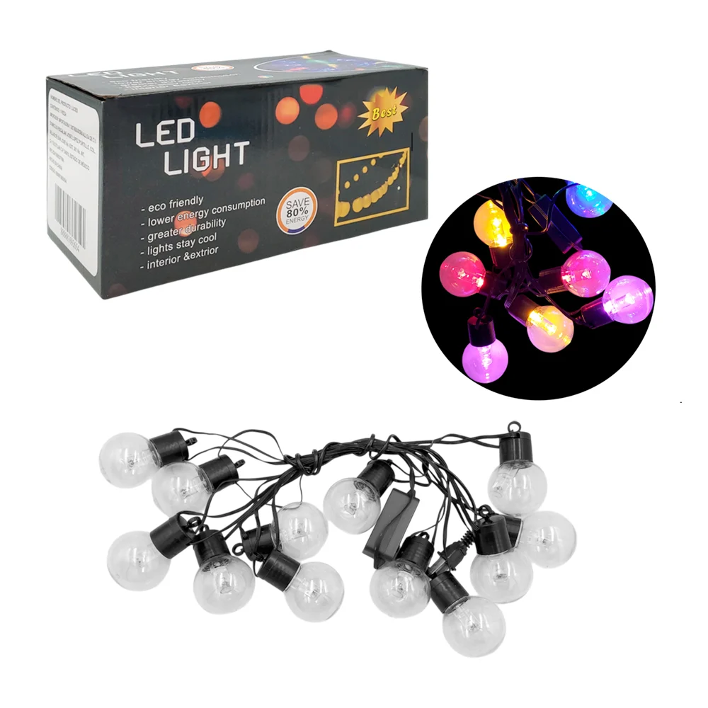 1pza Serie guirnalda decorativa en forma de focos led de colores, uso…