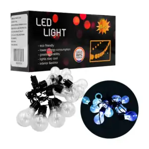 1pza Serie guirnalda decorativa en forma de focos navideños e ilumina…