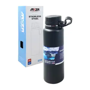 Termo de acero inoxidable con capacidad de 820ml, diseño liso, varied…