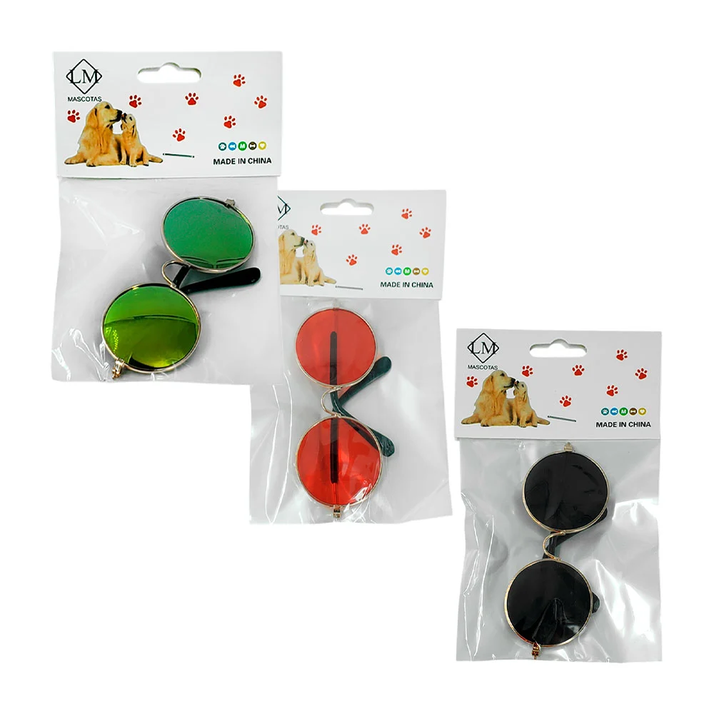 1pza Lentes para mascotas pequeños de tipo redondos, variedad de colo…