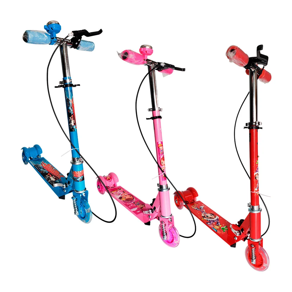 Scooter happy day patín metálico con estampado, 3 ruedas + freno, var…
