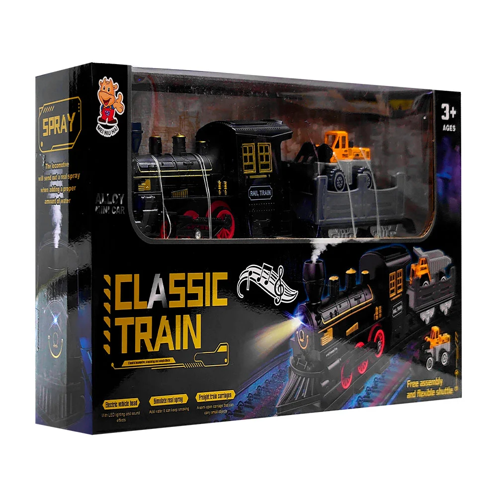 Tren clásico infantil con luz y sonido + vagón con accesorio, varieda…