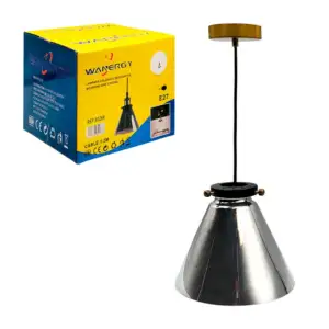 Lámpara colgante wanergy decorativa moderna, gris-cristal, 21x18cm / …