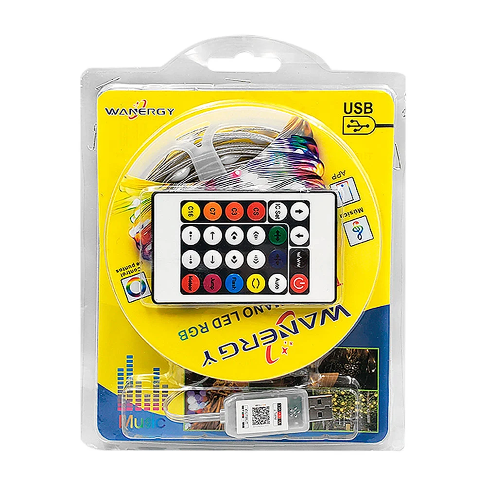 Tira led wanergy de 10 mtscon rgb, control conexión usb musical con a…