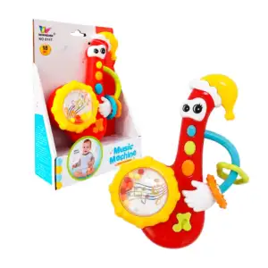 Juguete, sonaja con forma de saxofón 2en1 con luces y música para beb…