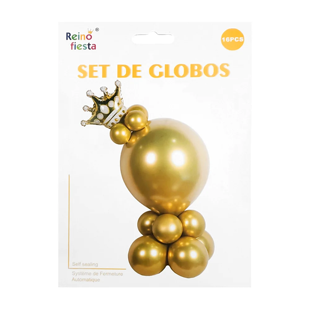 Set de globos dorados para fiesta, con globos pequeños, grandes y de …