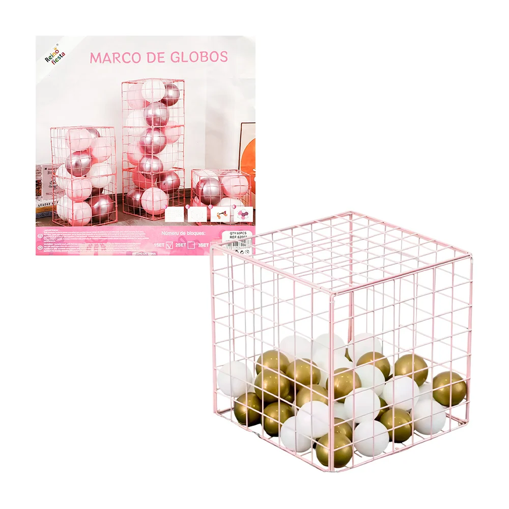 Set de rejas armables en forma de cubo, de plástico rosa, con medida …