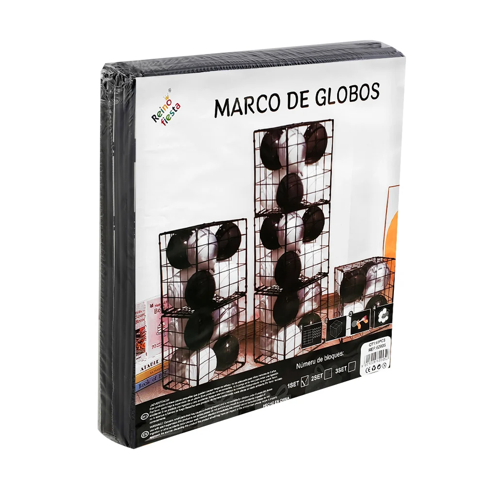 Set de rejas armables en forma de cubo, de plástico negro, con medida…