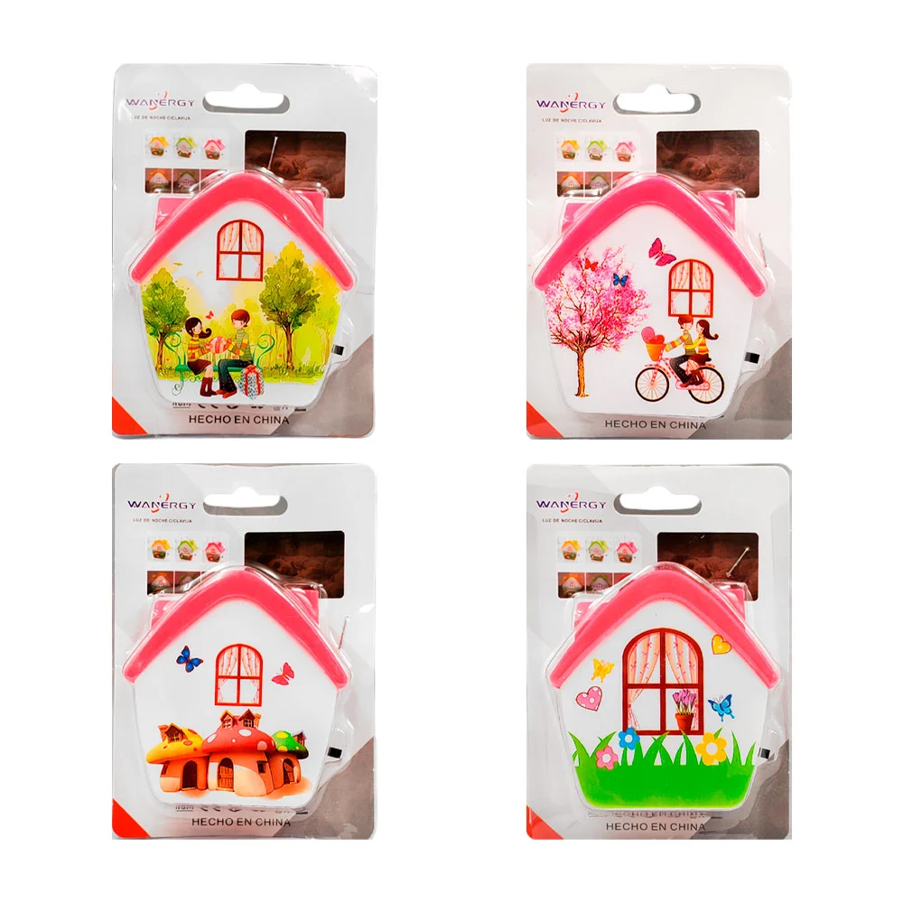 Lámpara de noche wanergy con diseño de casita y estampado con apagado…