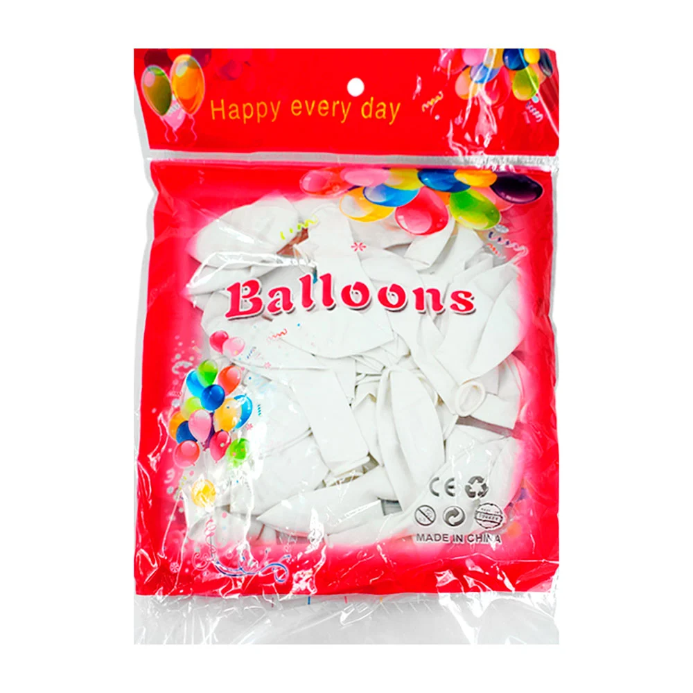 Paquete con 50 globos de látex de 12´ en color blanco para decoración…