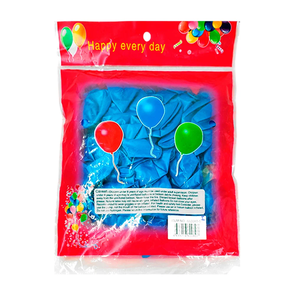 Paquete con 50 globos de látex de 12´ en color azul perla para decora…