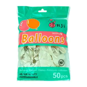 Paquete con 50 globos de latex de 10´ en color perla para decoración …